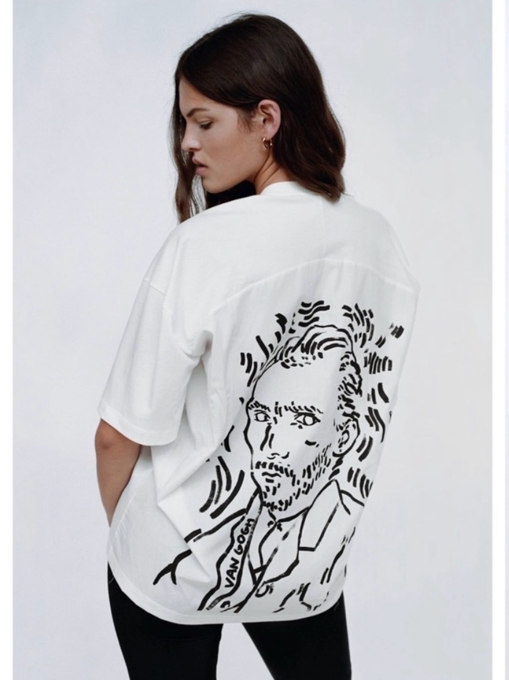 Zara Van Gogh Mona Lisa White Tshirt